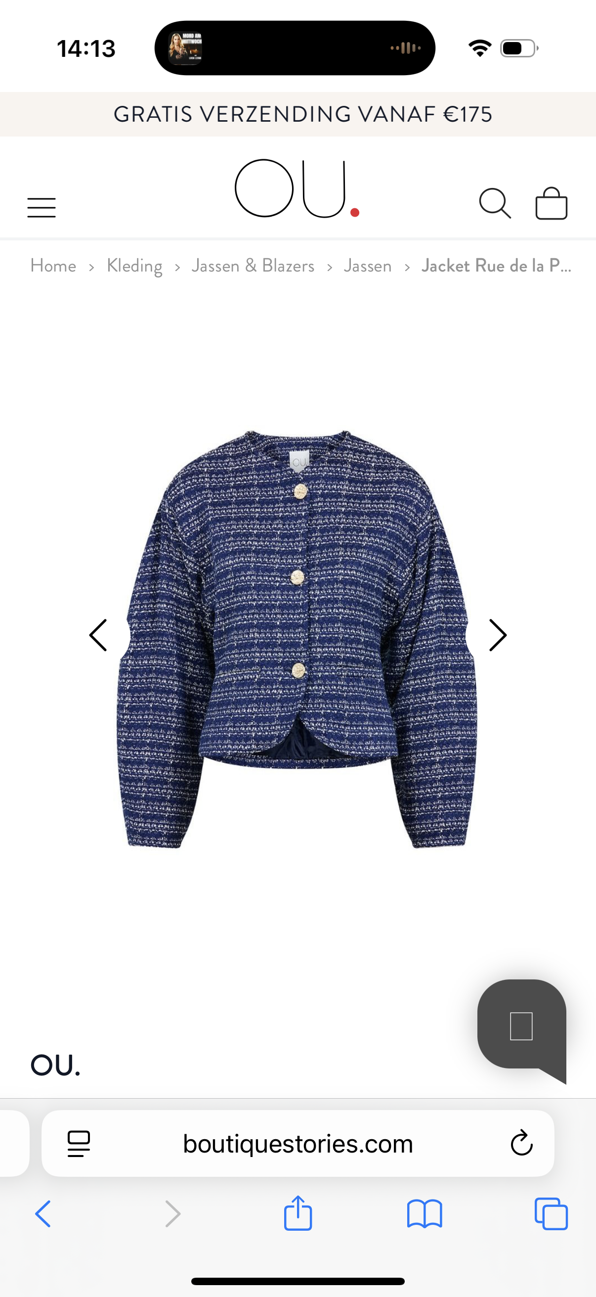 Jacket Rue de la Perle Bleu Bouclé