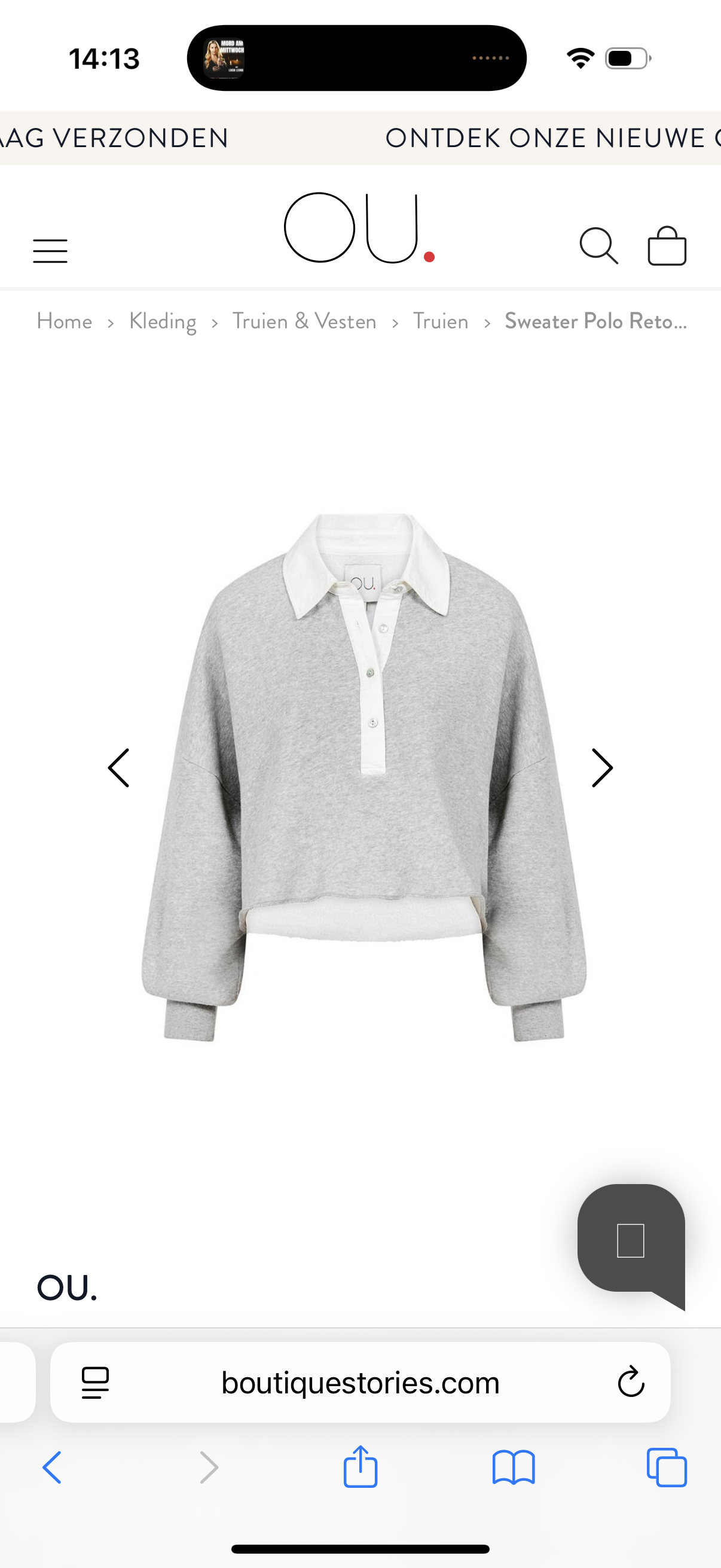 Sweater Polo Retouché Grey Melange