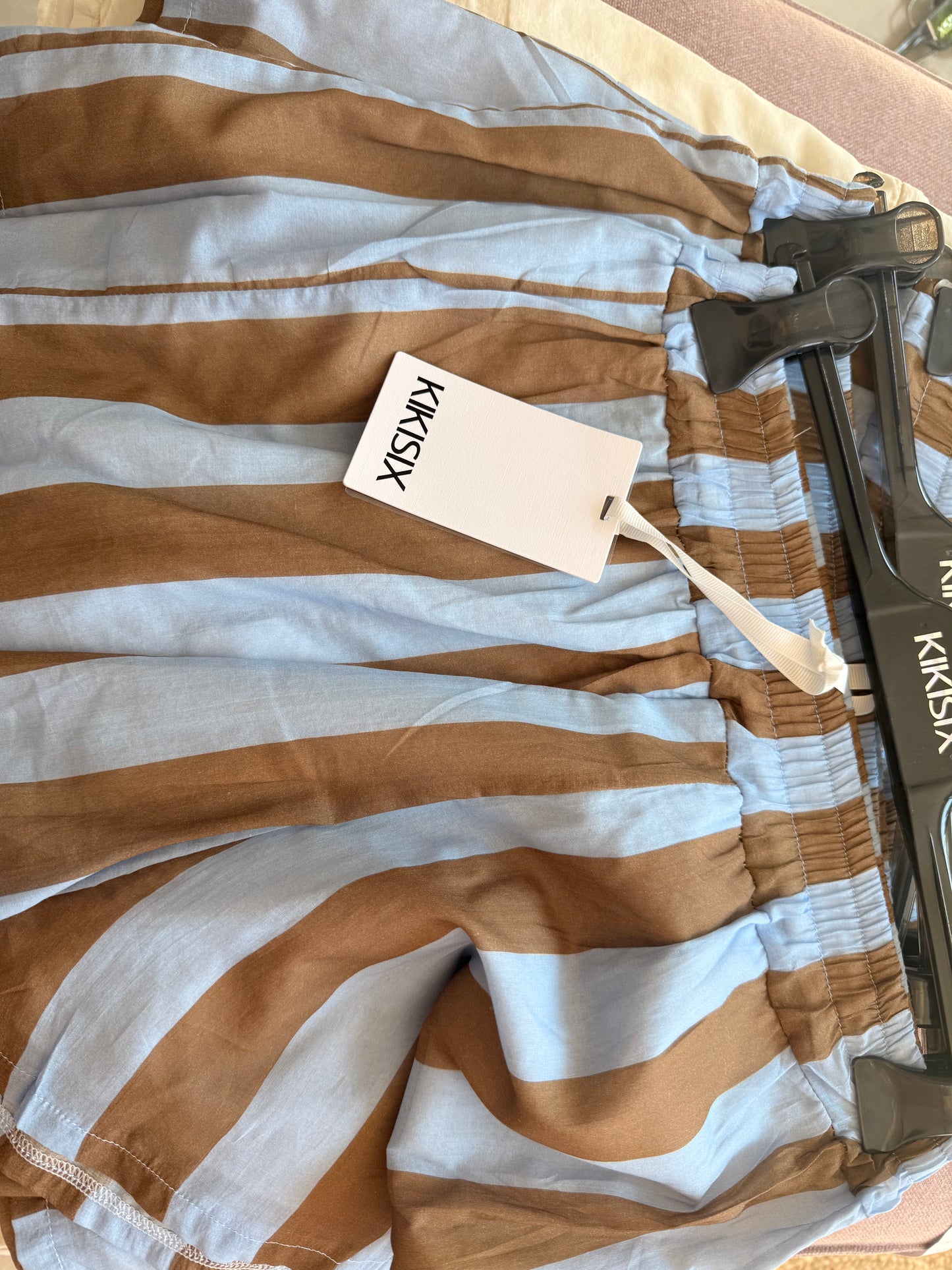 Shorts in mussola rigati