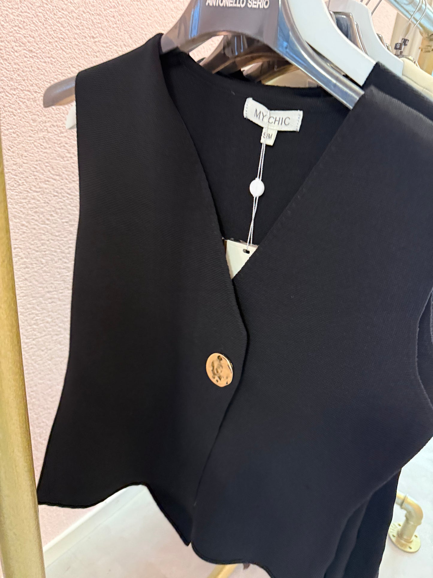 Gilet mit 1 Knopf gold