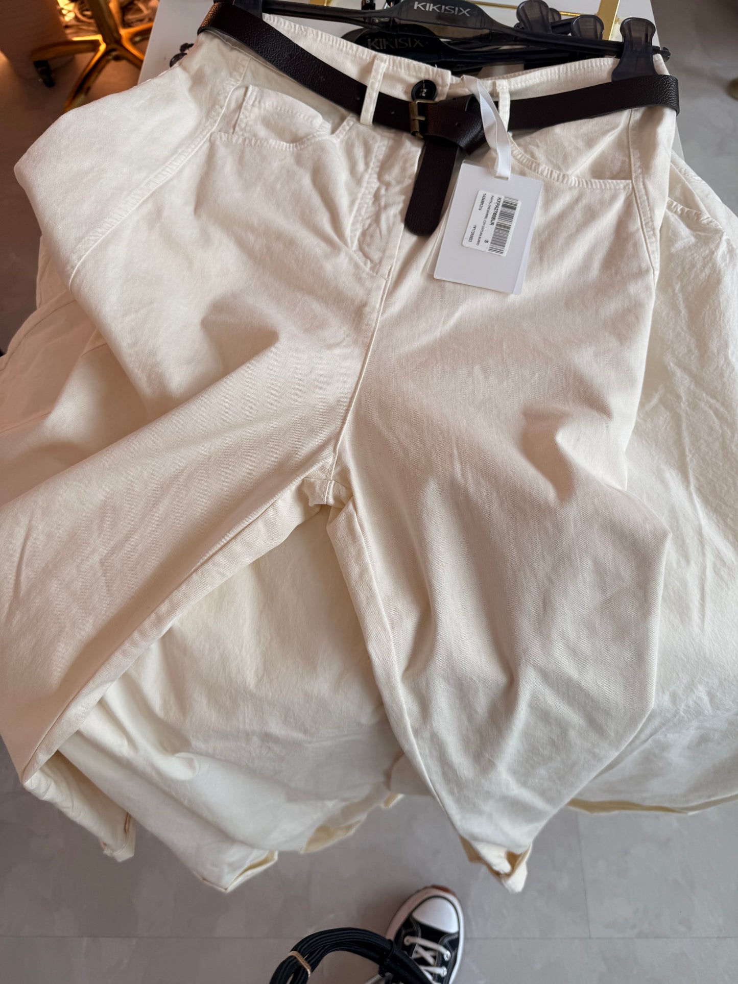 Pantalone barrel con cintura
