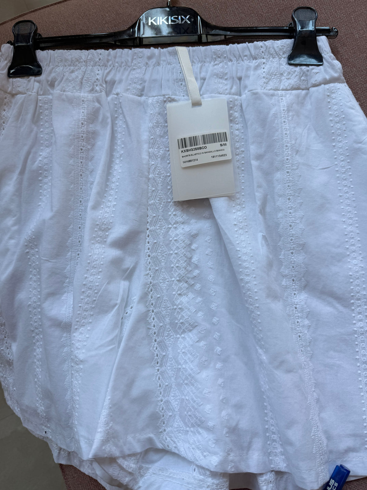 Shorts elastico bianco