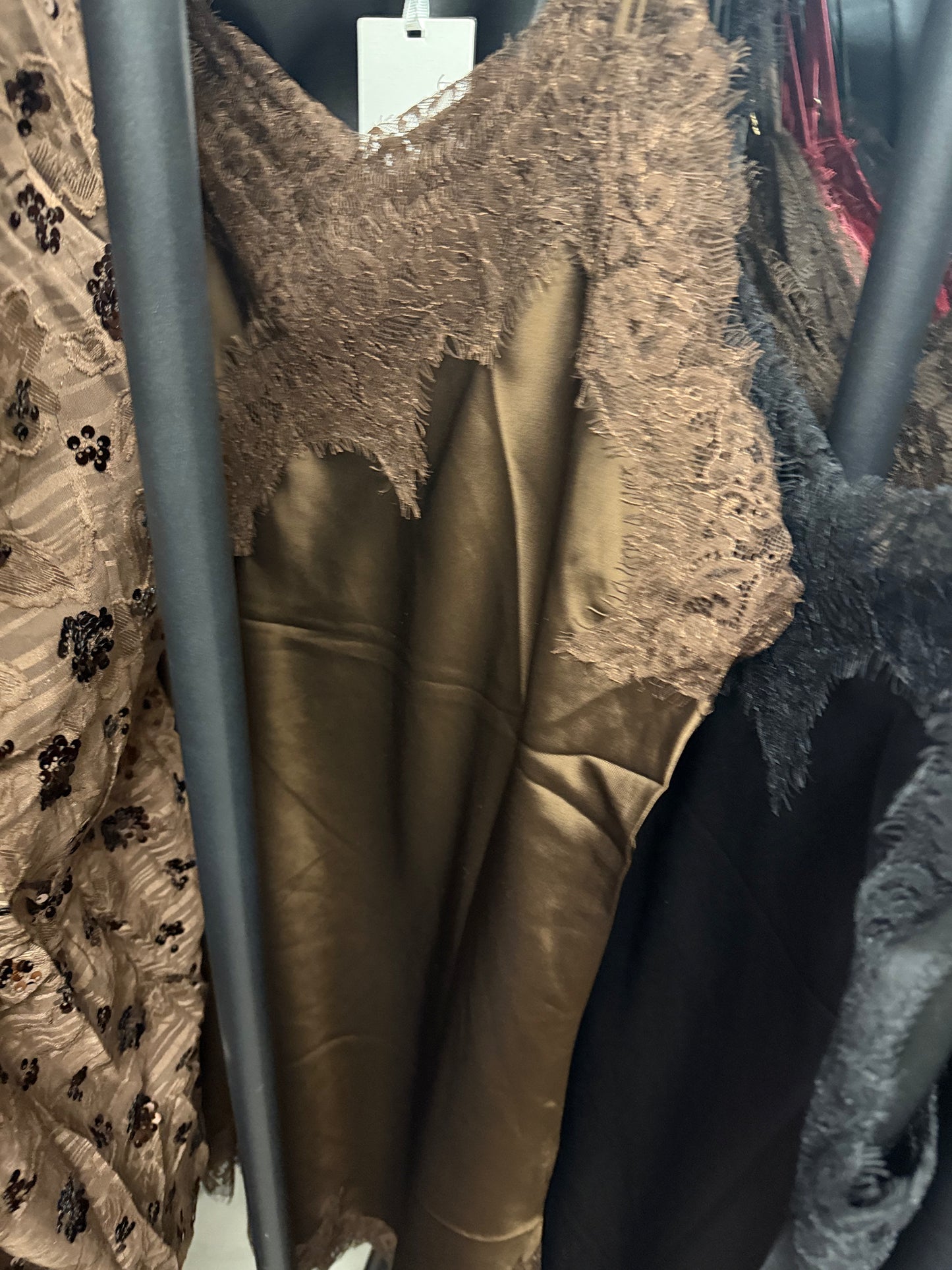 Satinkleid Kleid schwarz diagonal