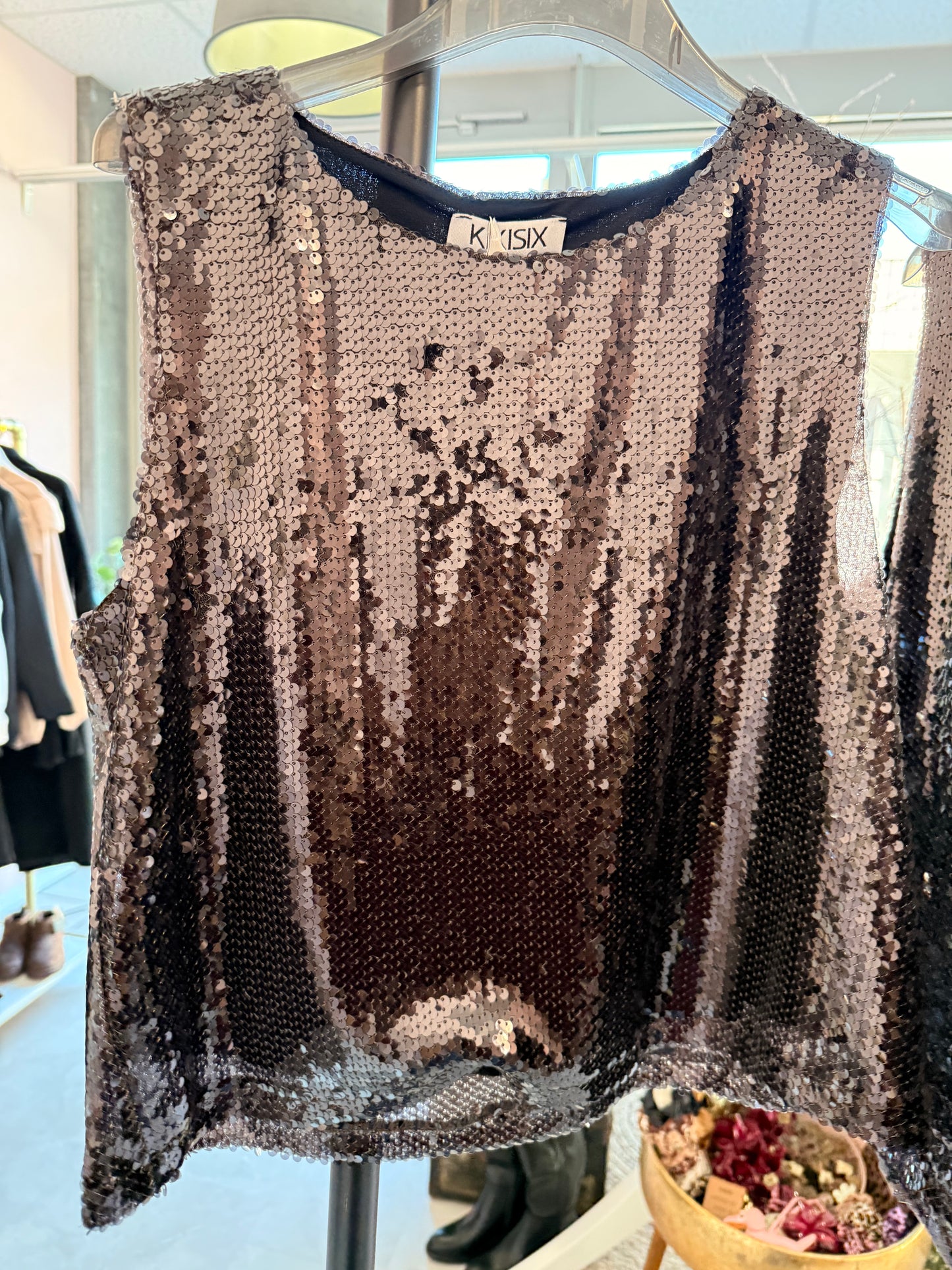 Top crop paillettes