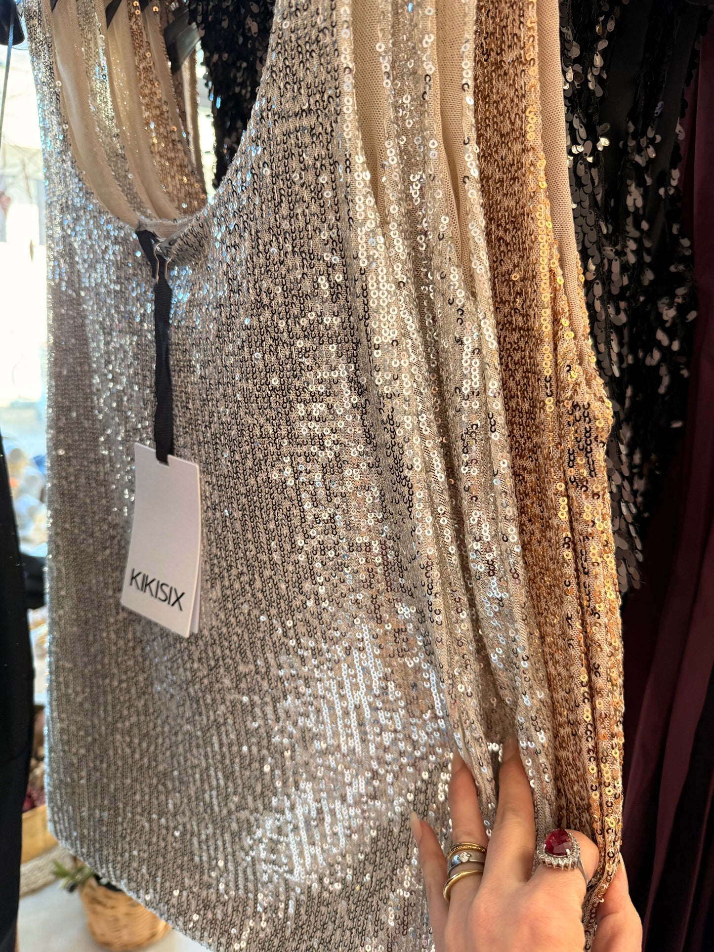 Top spallini paillettes
